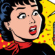 A comic book-style woman looks exasperated at her phone, much like a parent would were they to get a phone call from school about their child.