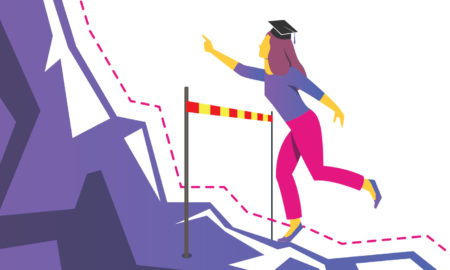 Student Climbing Mountain