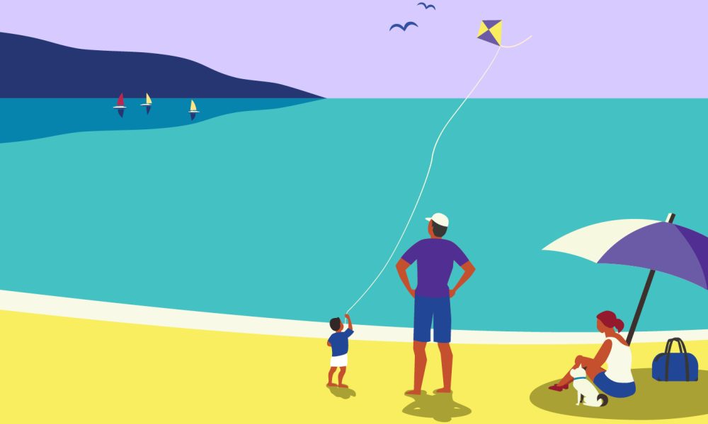 Family on the beach