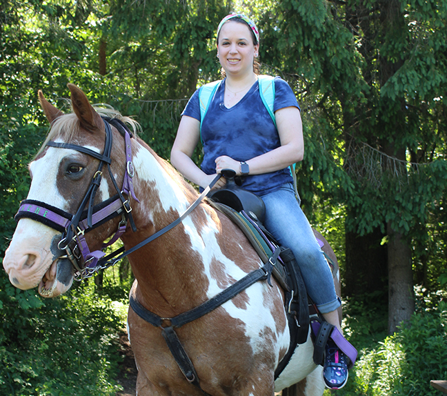 Courtney Kless on horseback at Highland Forest