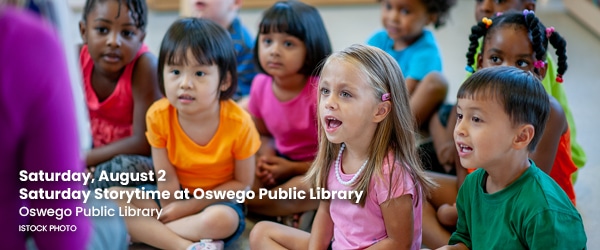 children during storytime at the library